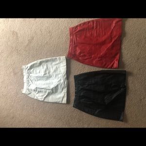 Vintage white leather skirt